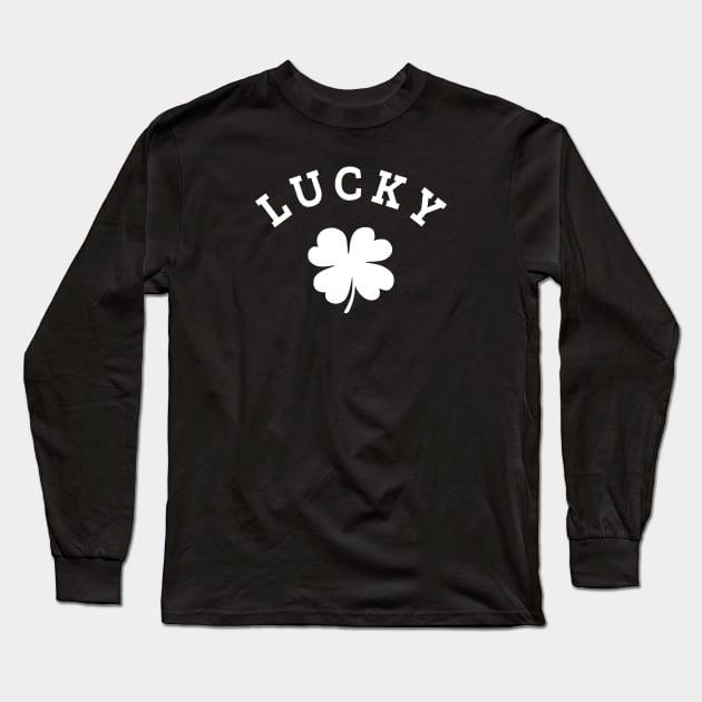 Lucky 4 Leaf Clover Long Sleeve T-Shirt by designminds1